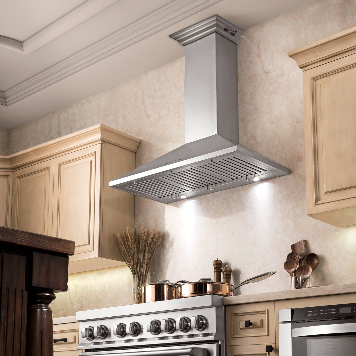 ZLINE 30" CrownSound Ducted Vent Wall Mount Range Hood in Stainless Steel with Built-in Bluetooth Speakers (KL2CRN-BT-30)