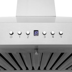 ZLINE 42" CrownSound Ducted Vent Wall Mount Range Hood in Stainless Steel with Built-in Bluetooth Speakers (KL3CRN-BT-42)