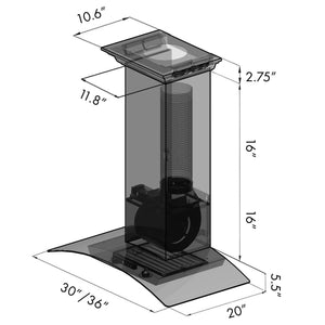 ZLINE 30" CrownSound Ducted Vent Wall Mount Range Hood in Stainless Steel with Built-in Bluetooth Speakers (KZCRN-BT-30)