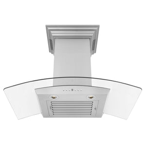 ZLINE 30" CrownSound Ducted Vent Wall Mount Range Hood in Stainless Steel with Built-in Bluetooth Speakers (KZCRN-BT-30)