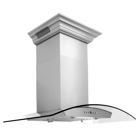 ZLINE 30" CrownSound Ducted Vent Wall Mount Range Hood in Stainless Steel with Built-in Bluetooth Speakers (KZCRN-BT-30)