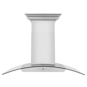 ZLINE 30" CrownSound Ducted Vent Wall Mount Range Hood in Stainless Steel with Built-in Bluetooth Speakers (KZCRN-BT-30)