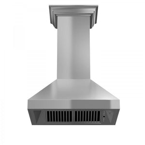 ZLINE 42" Professional Convertible Vent Wall Mount Range Hood in Stainless Steel with Crown Molding (597CRN-42)