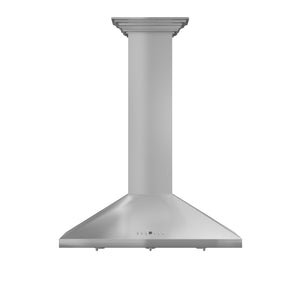 ZLINE 42" Convertible Vent Convertible Vent Wall Mount Range Hood in Stainless Steel with Crown Molding (KL2CRN-42)