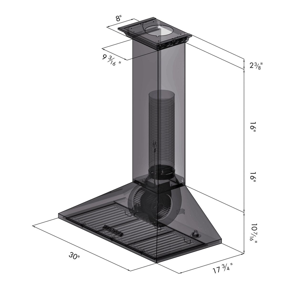 ZLINE 36" Convertible Vent Convertible Vent Wall Mount Range Hood in Stainless Steel with Crown Molding (KL2CRN-36)