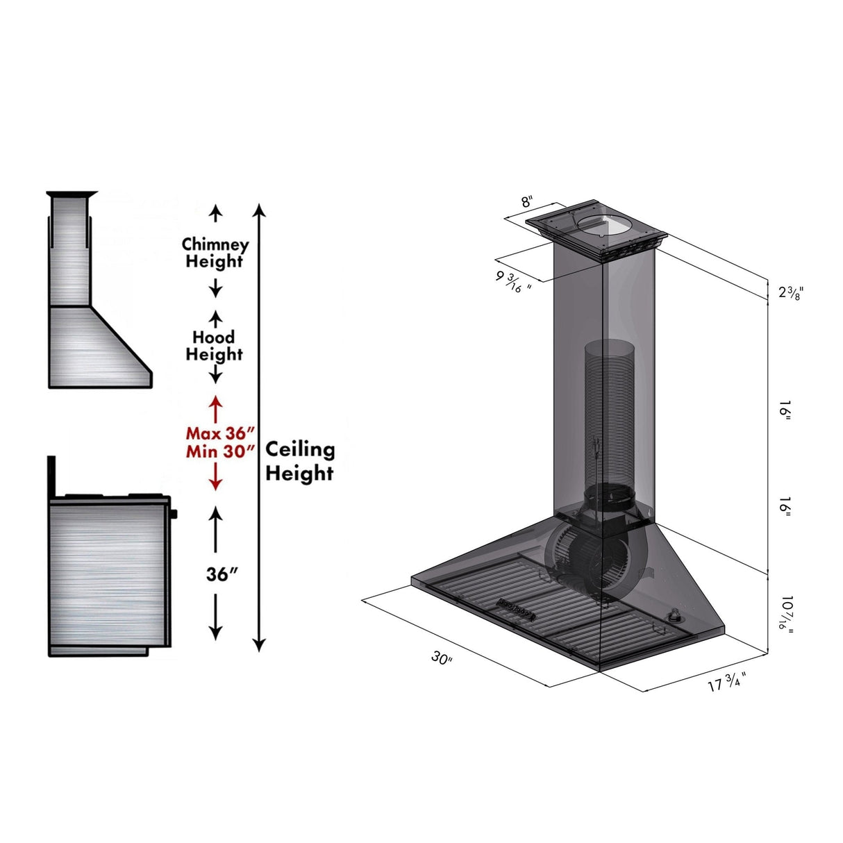 ZLINE 42" Convertible Vent Convertible Vent Wall Mount Range Hood in Stainless Steel with Crown Molding (KL2CRN-42)