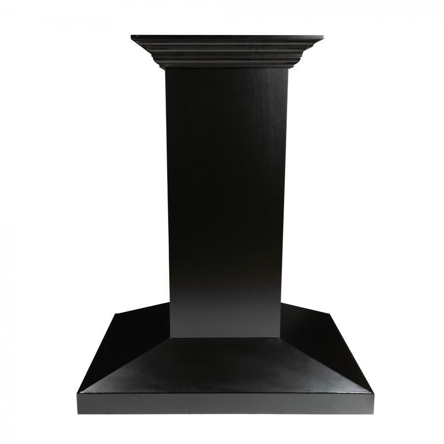 ZLINE 30" Convertible Vent Wooden Island Mount Range Hood in Black (KBiCC-30)