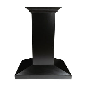 ZLINE 36" Convertible Vent Wooden Island Mount Range Hood in Black (KBiCC-36)