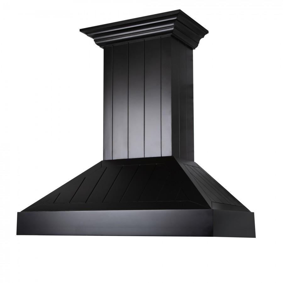 ZLINE 36" Wooden Convertible Vent Wall Mount Range Hood in Black - Includes Motor (KPCC-36)