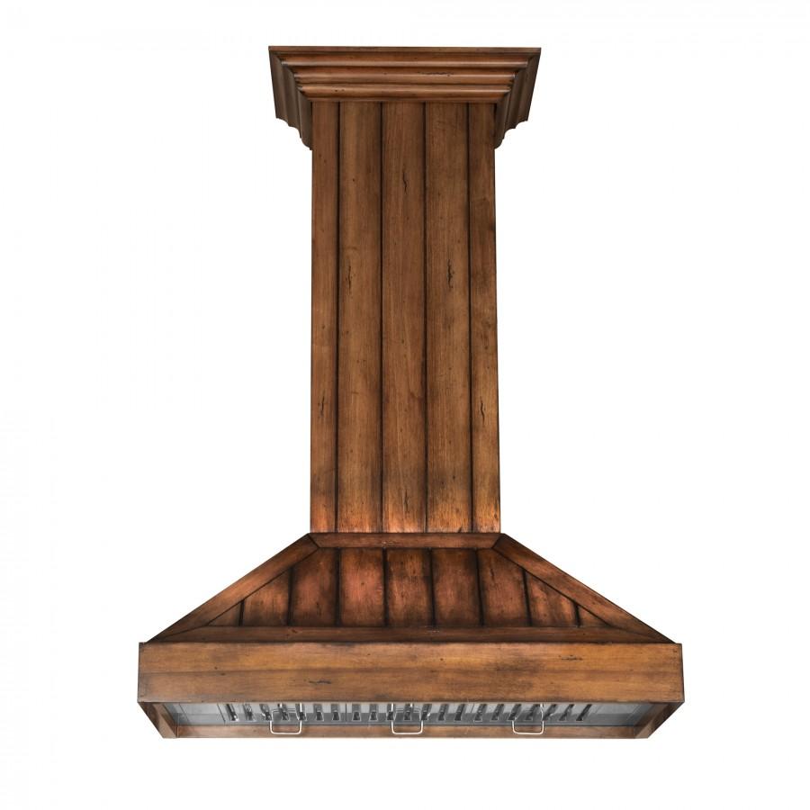 ZLINE 30" Wooden Convertible Vent Wall Mount Range Hood in Rustic Light Finish - Includes Motor (KPLL-30)