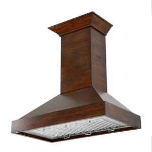 ZLINE 48" Convertible Vent Wooden Wall Mount Range Hood in Walnut (KBRR-48)