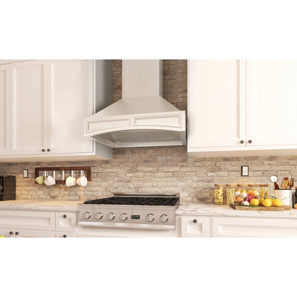 ZLINE 30" Convertible Vent Wooden Wall Mount Range Hood in Cottage White (321TT-30)